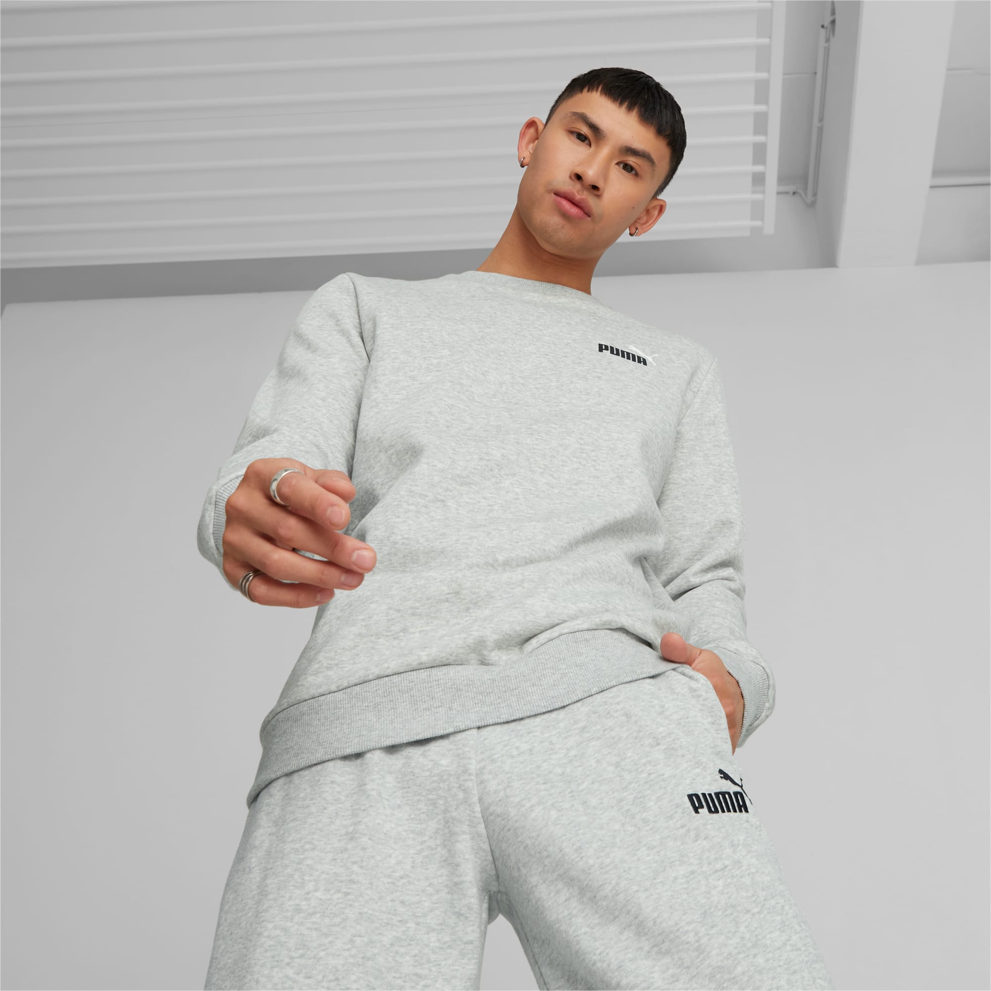 Essentials 2 Colour Small Logo Crew Neck Sweatshirt Men PUMA